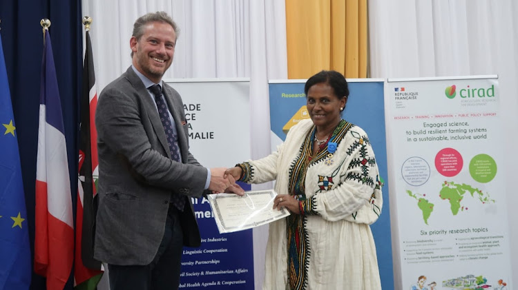 International Centre of Insect Physiology and Ecology (icipe) Director General Segenet Kelemu has been awarded the insignia of Officer of the Order of Merit by the French embassy.